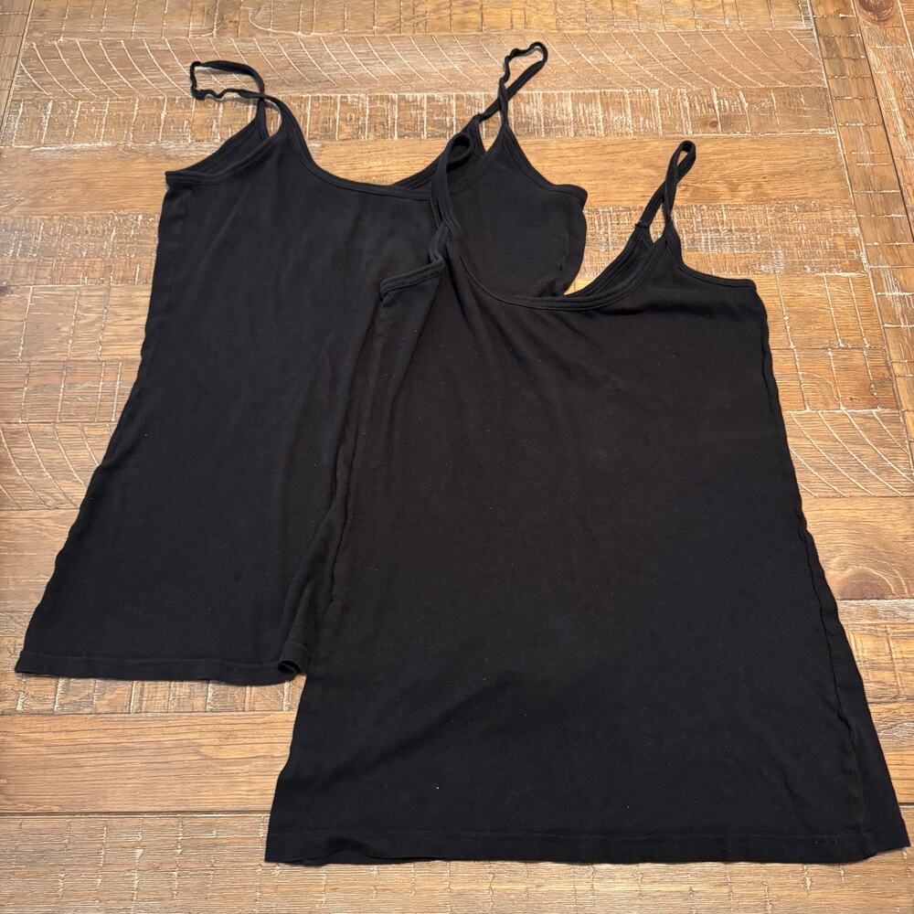 Lot of 2 No Boundaries Black Cami Tank Tops Spaghetti Strap Womens XL (15-17)